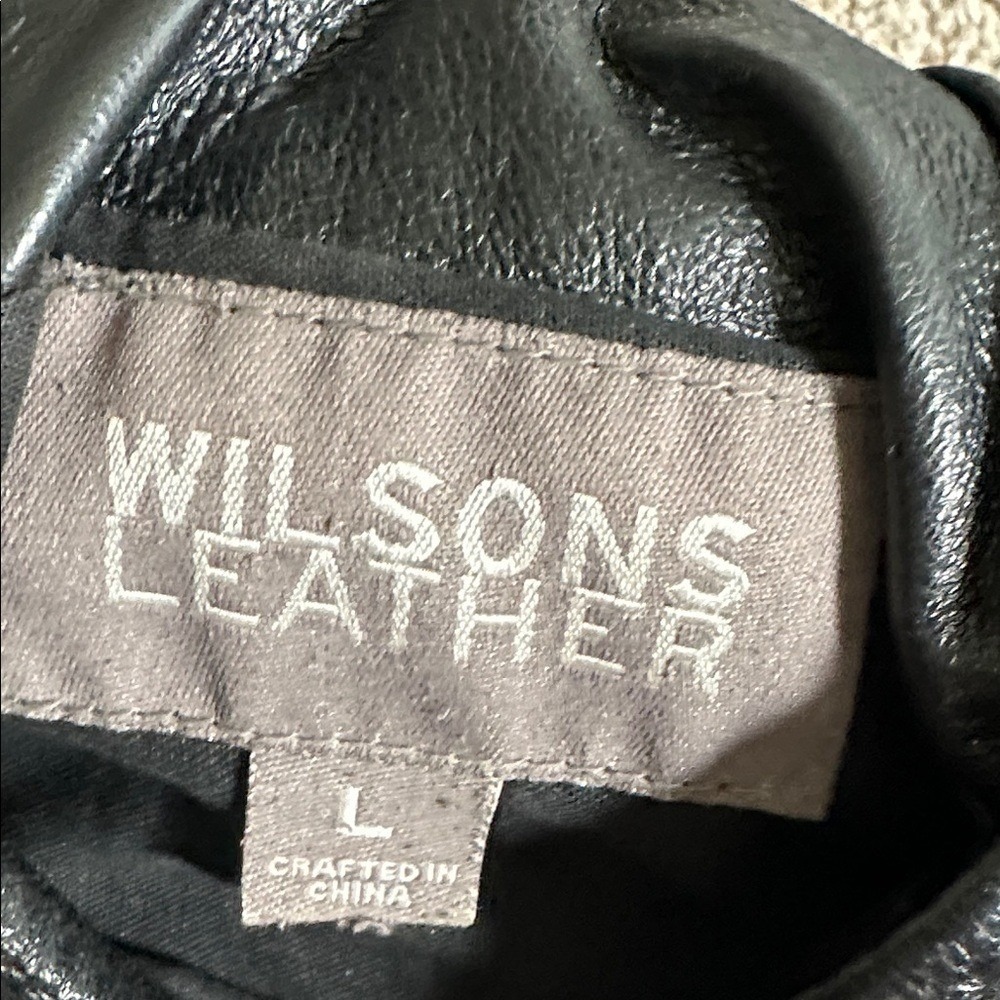 Wilsons Leather Hooded Jacket Womens Large Black Faux Fur Lined Belted Coat - Picture 2 of 13